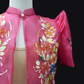 Hand Painted Single Button Bolero - Fuschia Pink