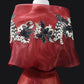 Lace Applique Panuelo - Burgundy & Black