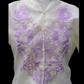 3/4 Sleeve Barong Blouse - Beige/Lavender