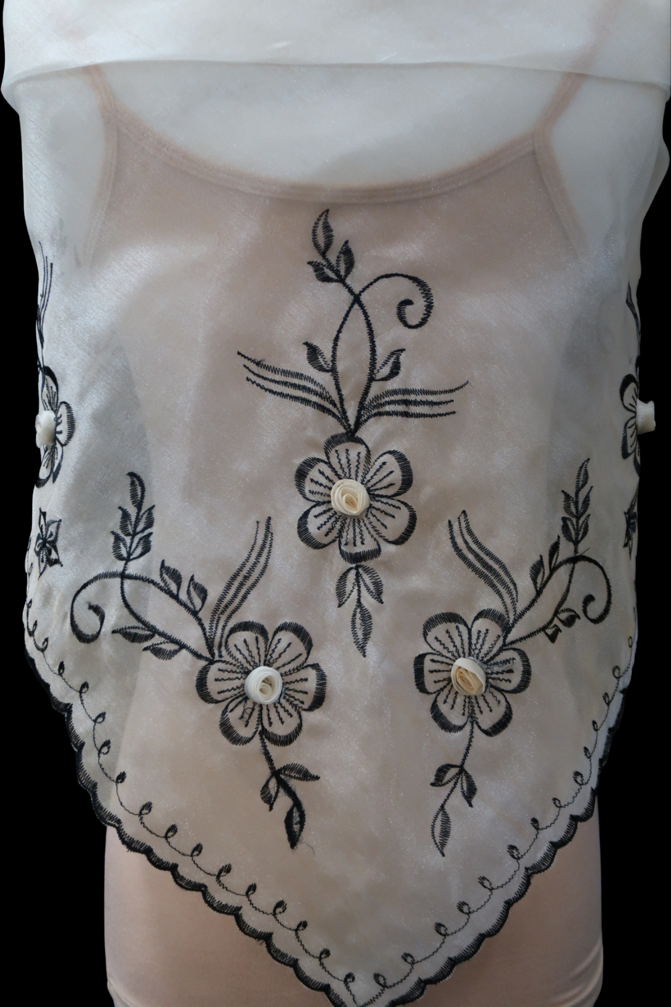 Embroidered Alampay - Beige/Black Emb (Extended Fit)