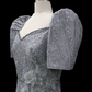 Serafina Rhinestone/Beaded Mestiza Gown - Gray