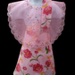 Girl's Plaid Baro't Saya - Pink Floral