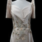 Metallic Gazar Overlap Gown - Beige