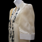 3/4 Puff Sleeve Barong Dress - Beige/Black 2