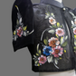 Hand Painted Single Button Bolero - Black