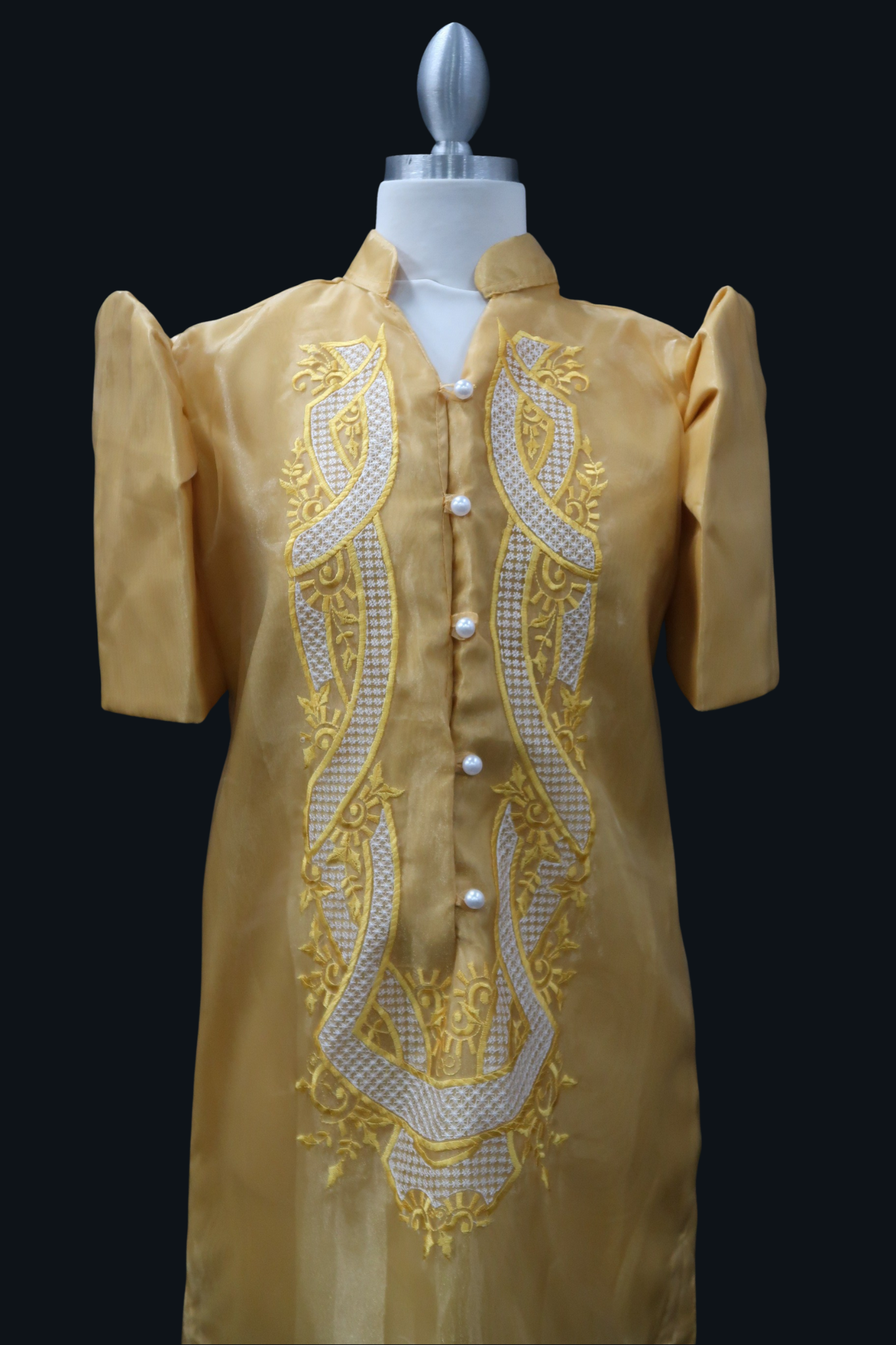Divina Barong Dress - Matte Gold