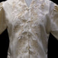 3/4 Puff Sleeve Barong Blouse - Satin Beige