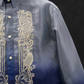 Navy Blue Ombre Organza Barong