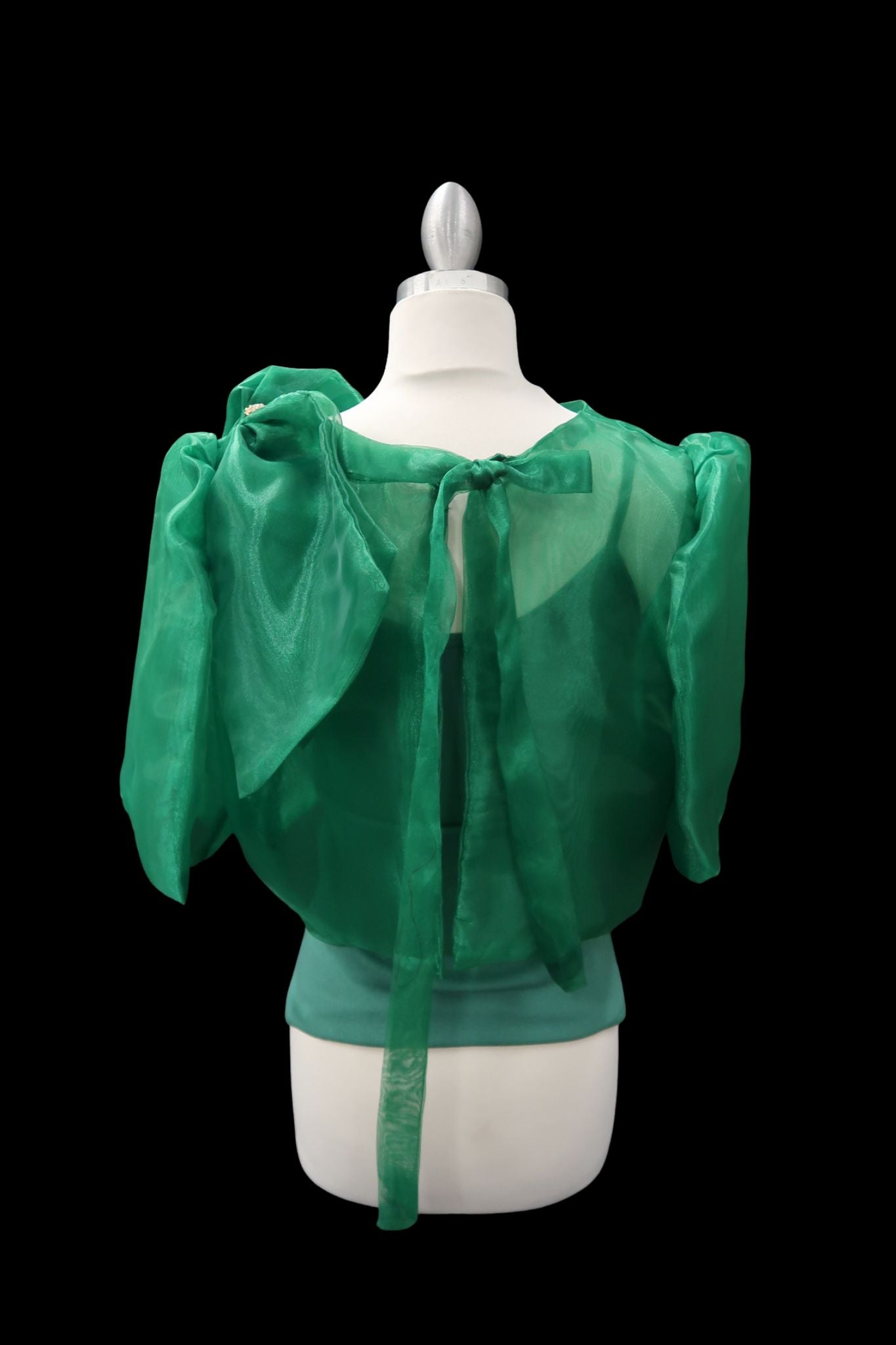 Mara Blouse w/ Bow - Emerald Green