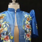 Hand Painted Single Button Bolero - Blue