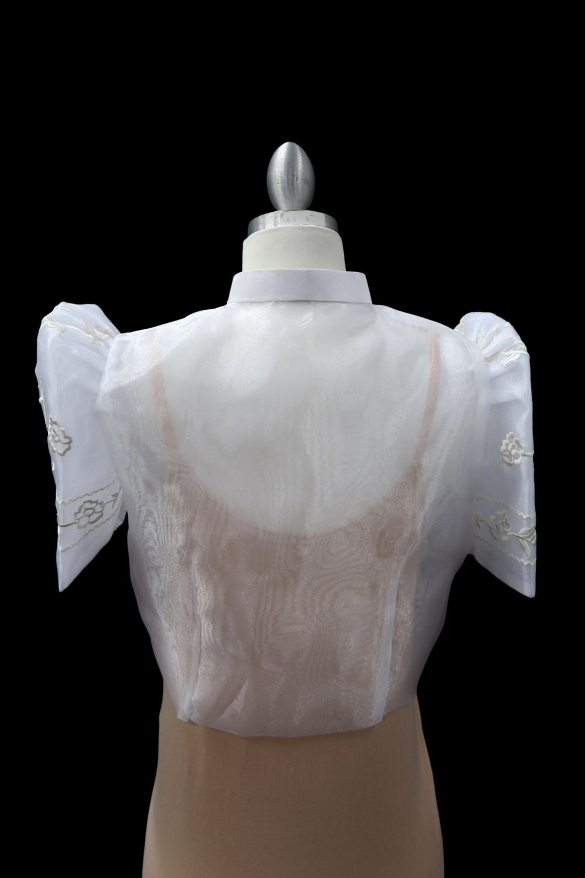 Gumamela Single Button Bolero - Ivory/Ivory