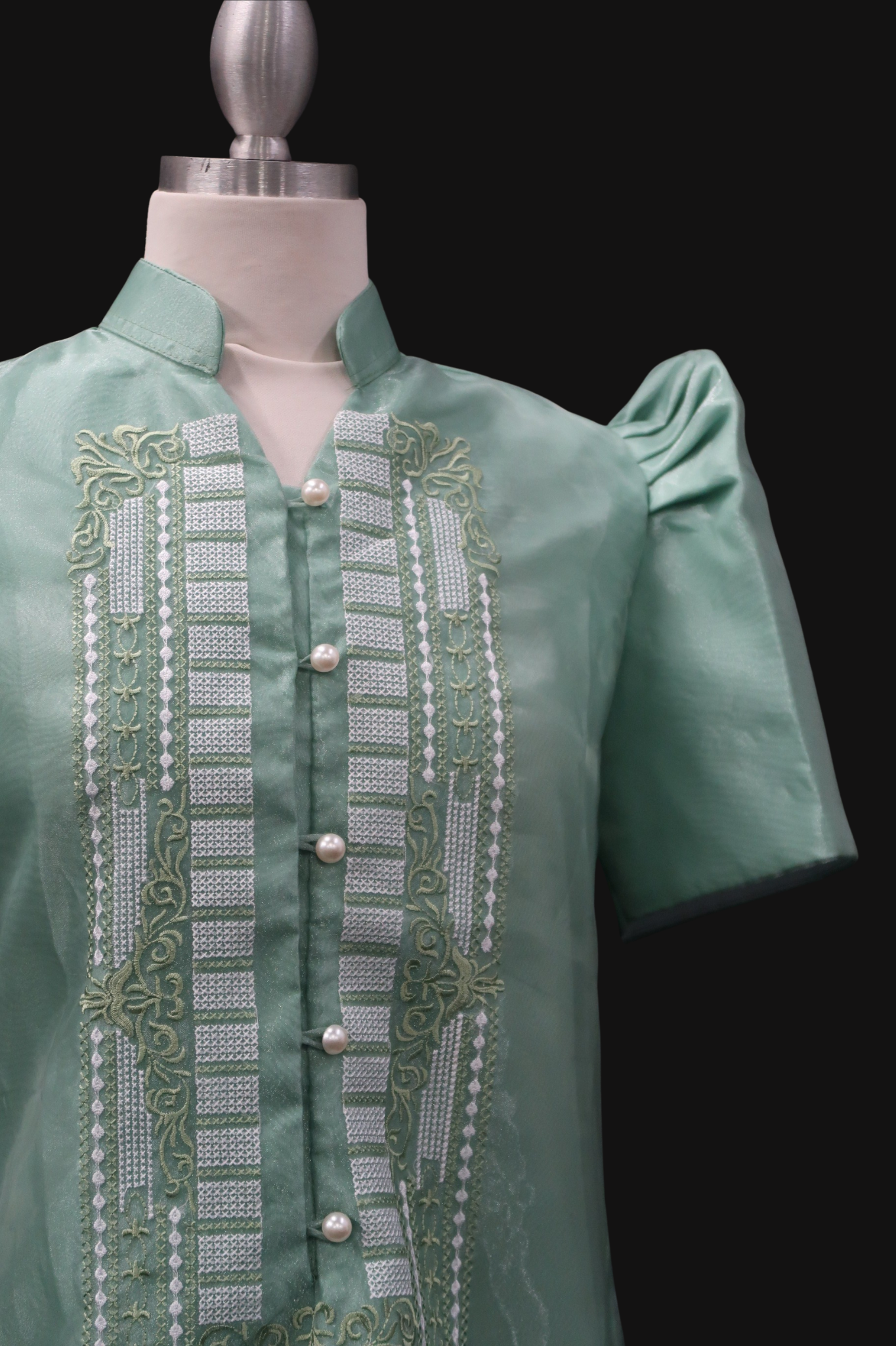 Divina Barong Dress - Sage Green
