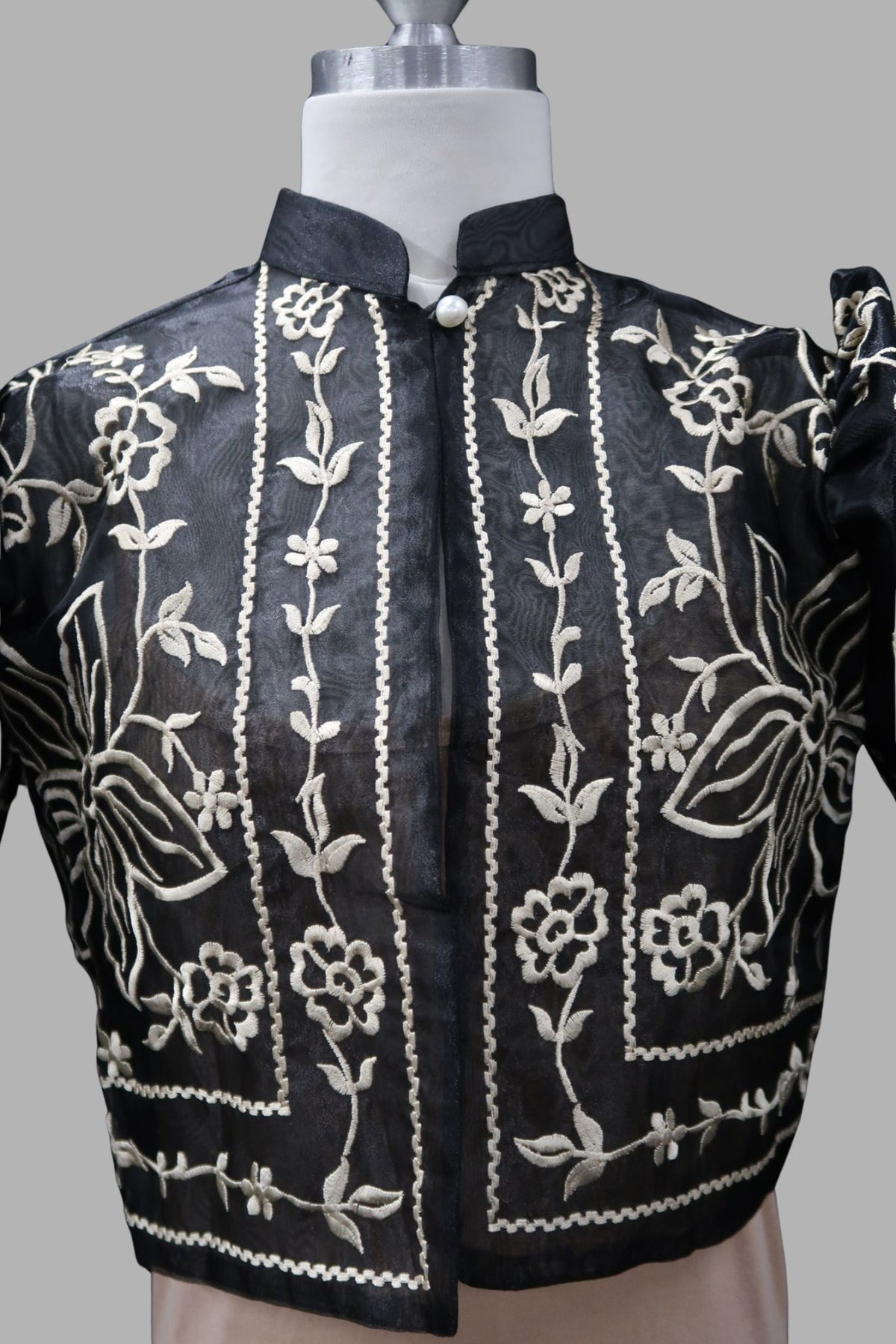 Gumamela Single Button Bolero -  Black/Mocha