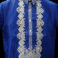 Short Sleeve Barong – Royal Blue Organza (Mark C Embroidery Designs)