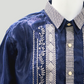 Navy Blue & Silver Organza Barong