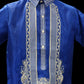Short Sleeve Barong – Royal Blue Organza (Mark C Embroidery Designs)