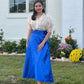 Satin Wrap Skirt - Royal Blue