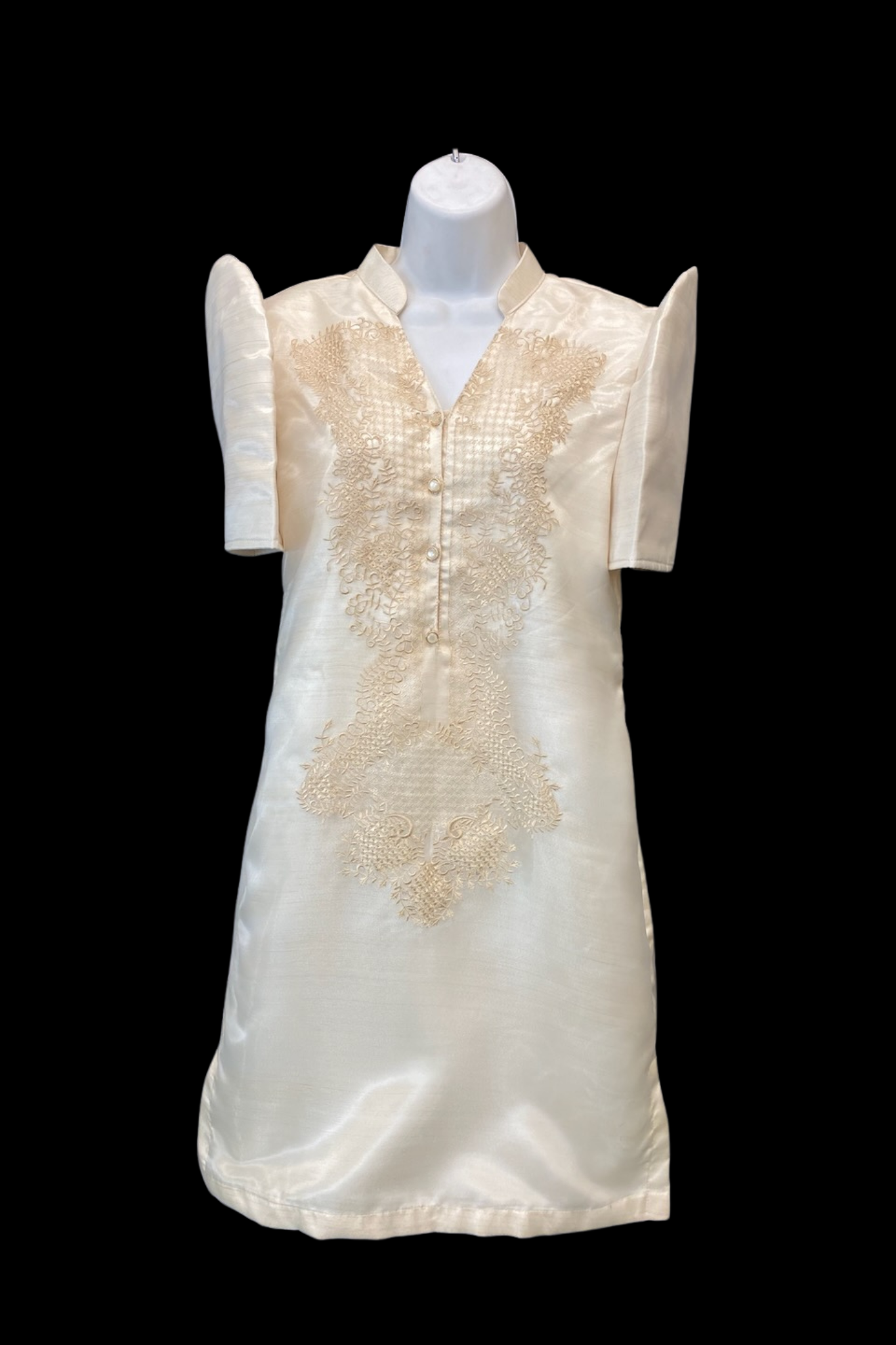 Satin Barong Dress - Beige 2