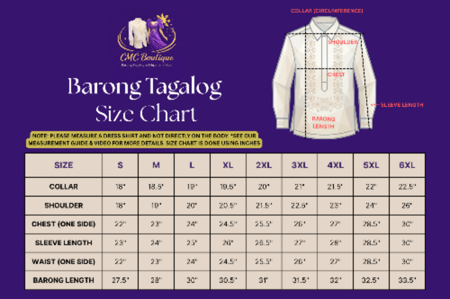 Salin Barong - Traditional Pina Organza