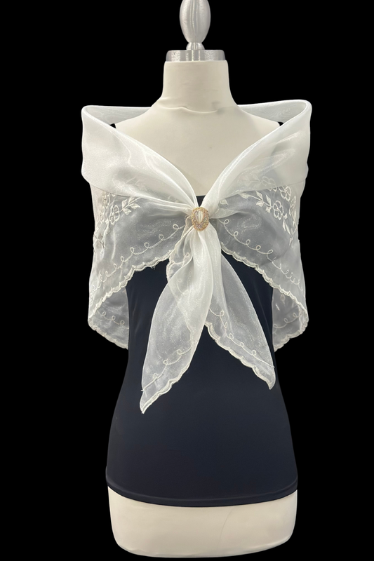 Embroidered Alampay - Ivory