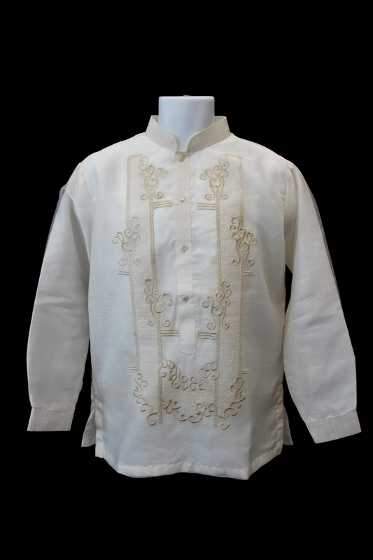 Pina Organza Barong with Lining - Mandarin Collar