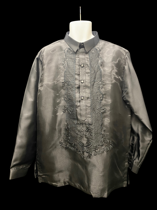 Black on Black Organza Barong