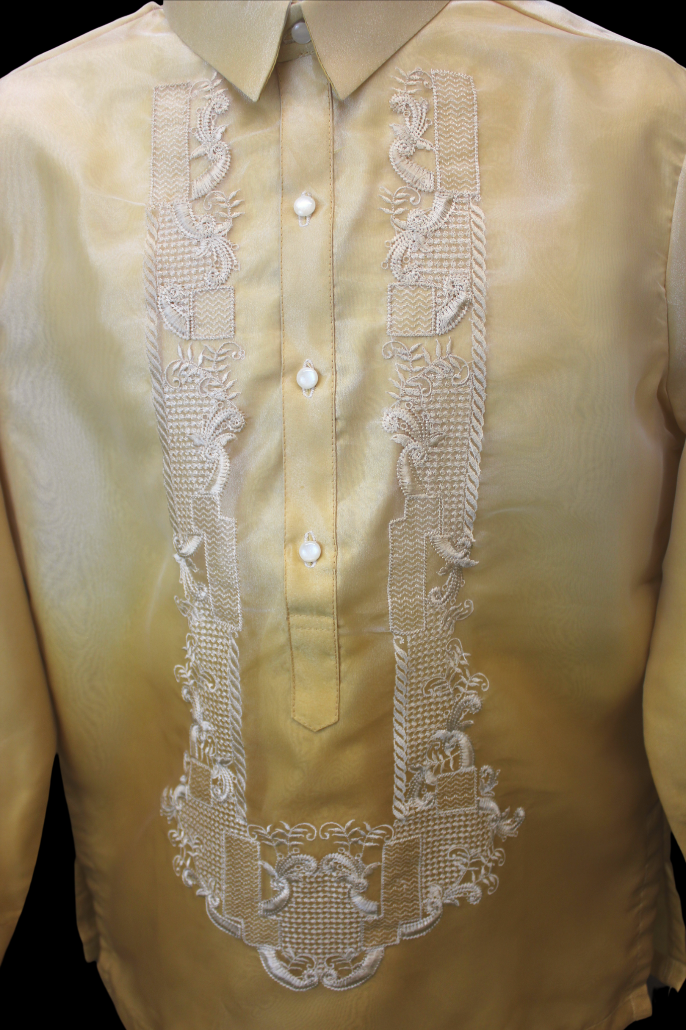 Matte Gold Mono Organza Barong – CMC Boutique LV