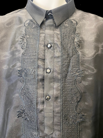 Black on Black Organza Barong (Assorted Design)