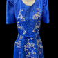Royal Blue Mestiza Satin Gown w/ 3D Lace