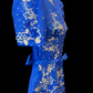 Royal Blue Mestiza Satin Gown w/ 3D Lace